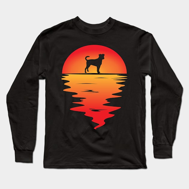 Sunset Dog Danish Swedish Farmdog Long Sleeve T-Shirt by Shirtjaeger